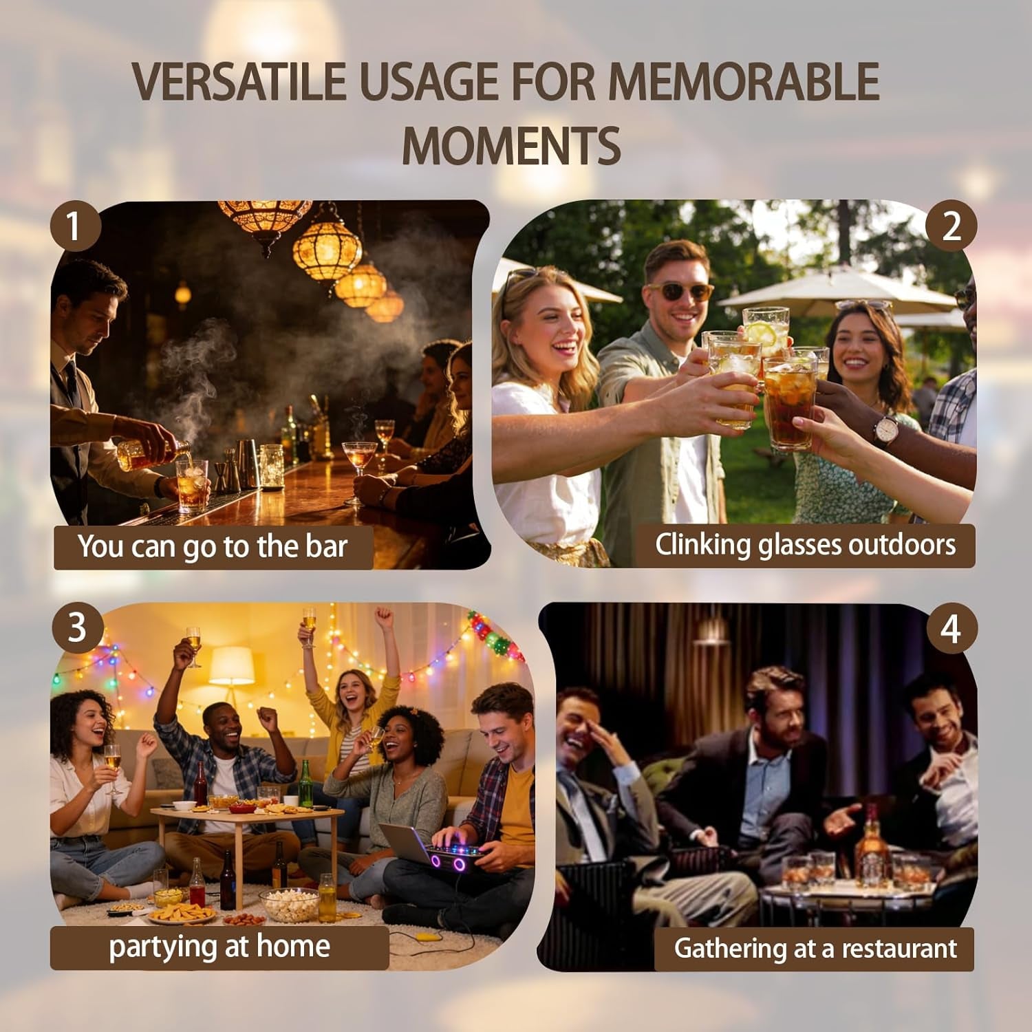 Rotating Whiskey Glass, 360 Degree Spinning Crystal Tumbler for Stress Relief, Heavy Base Kinetic Old Fashioned Glass for Scotch Bourbon, Unique Gift for Men Dad Husband on Birthday