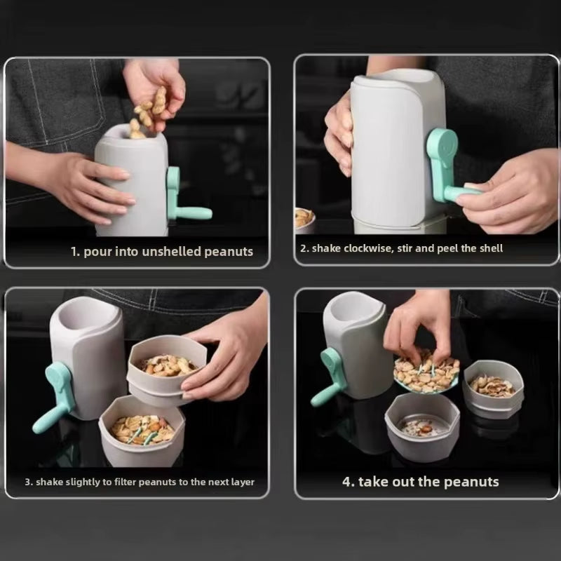 Automatic Peanut Sheller Food Grade Peanut Peeler Efficient Peanut Deshelling Machine Nut Opener Kitchen Gadget Accessories
